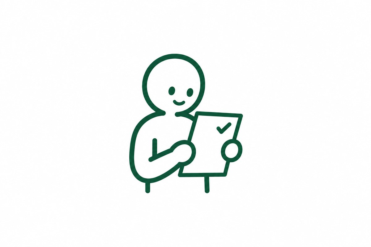 説明する人がいなくても、一人で紙を使えているか確かめる図