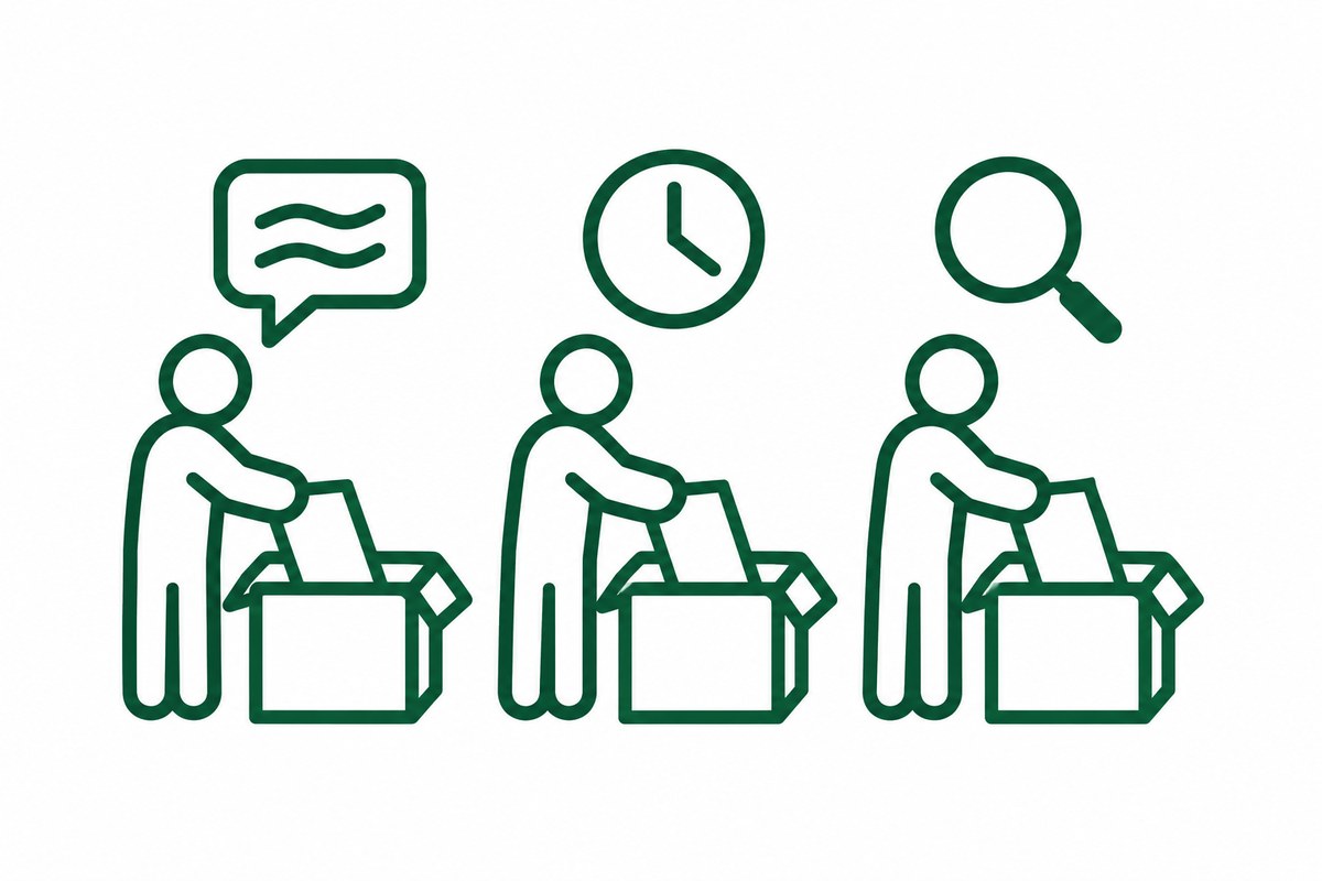 準備するものを三つの時期に分ける図